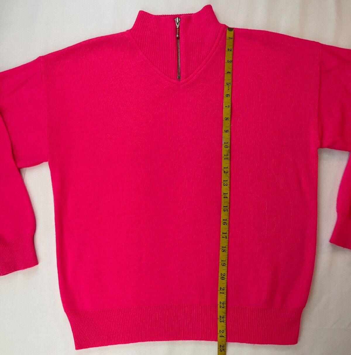 Vintage 1990s Sweater Summit County Women’s Medium Bright Pink Colorful Vtg 90s