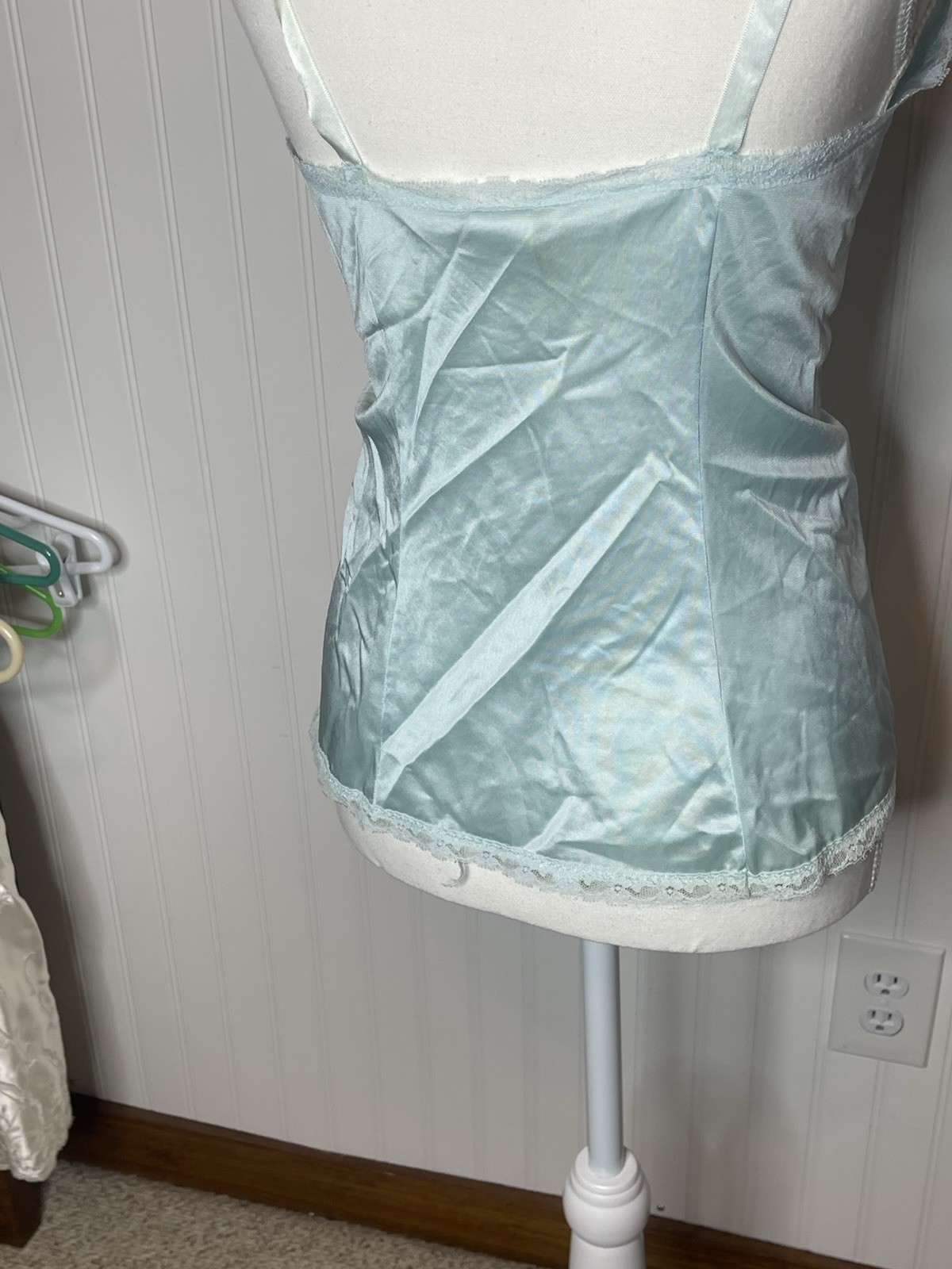 Vintage Blue Camisole Lace Lingerie Size 10/32 Cami