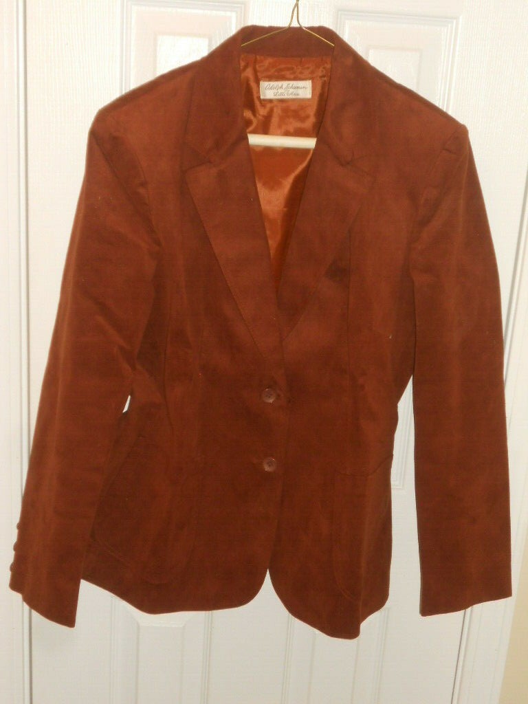 1970’s Adolph Schuman for Lilli Ann BROWN Blazer Size 16 Women Ultra Suede