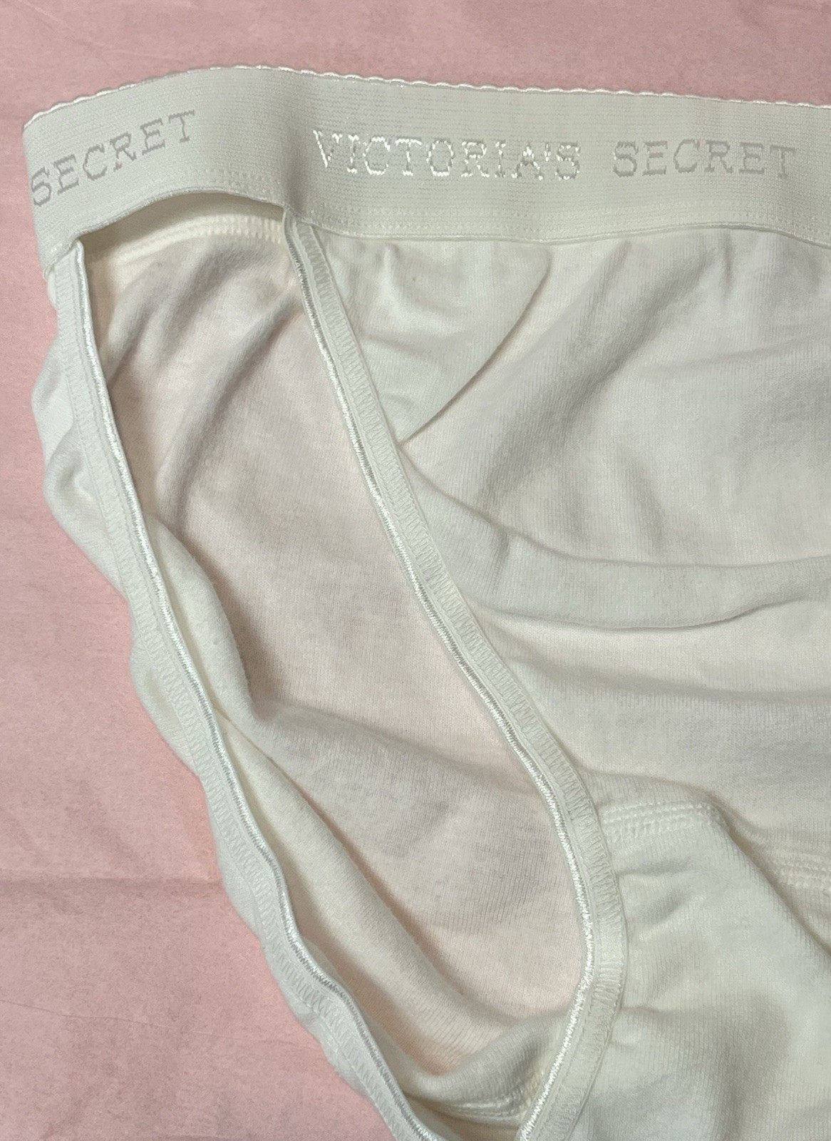 Vintage Victoria’s Secret Hi-Cut Rio Panties LARGE 100% Cotton White *Read*