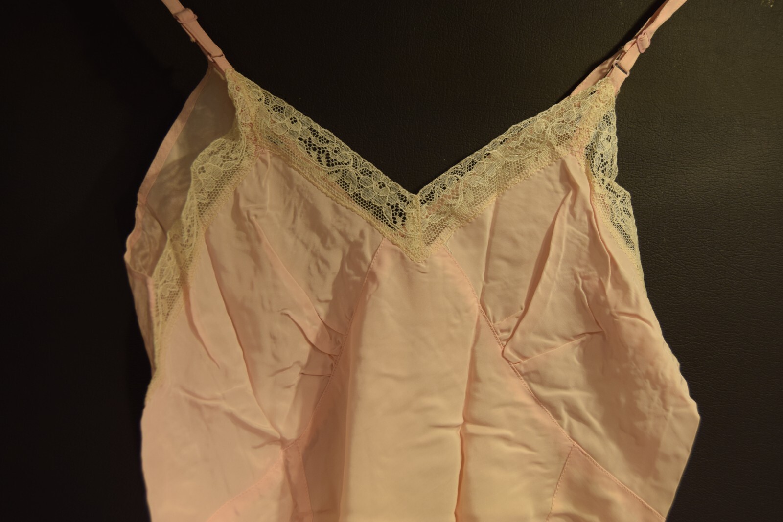 Vintage Spotlight 40s-50s Pink Slip Rayon Satin Full Slip Gown Slip 36