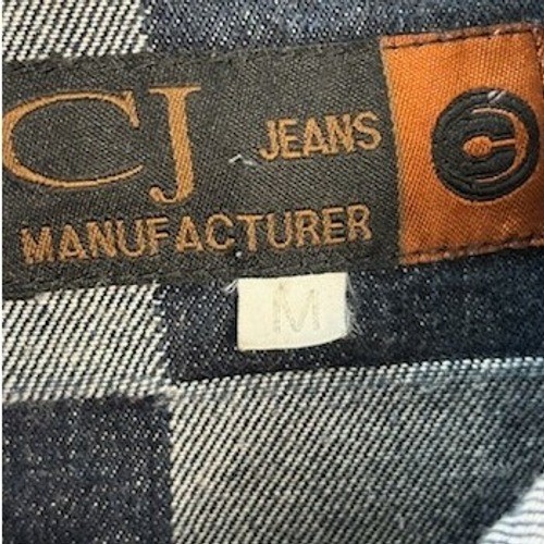 Vintage CJ Jeans Crest Women’s Medium Blue Checkered Colorblock Denim Jacket