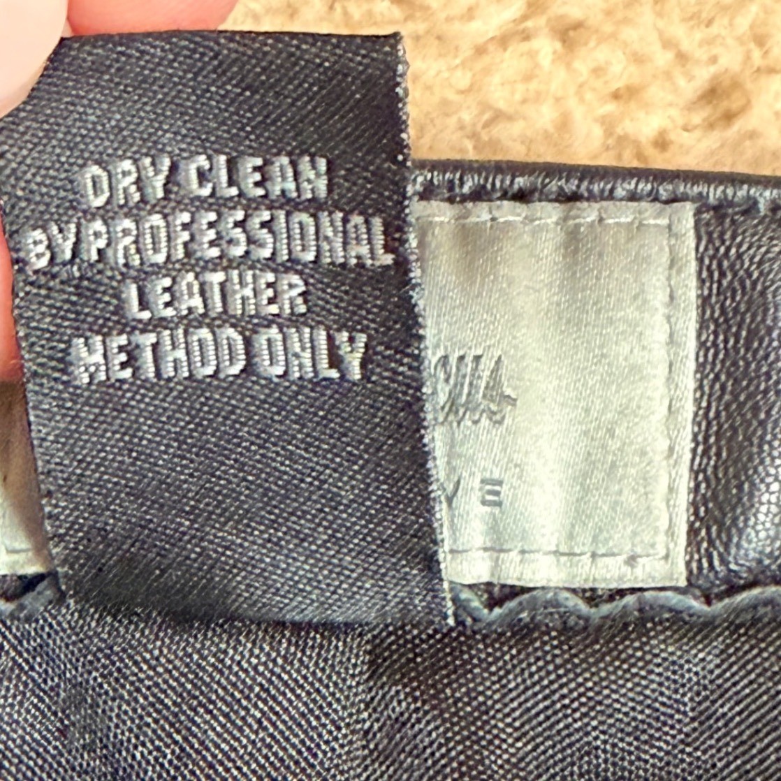 Vintage Neiman Marcus Exclusive Black Leather Bootcut Pants Women’s 12 Y2K