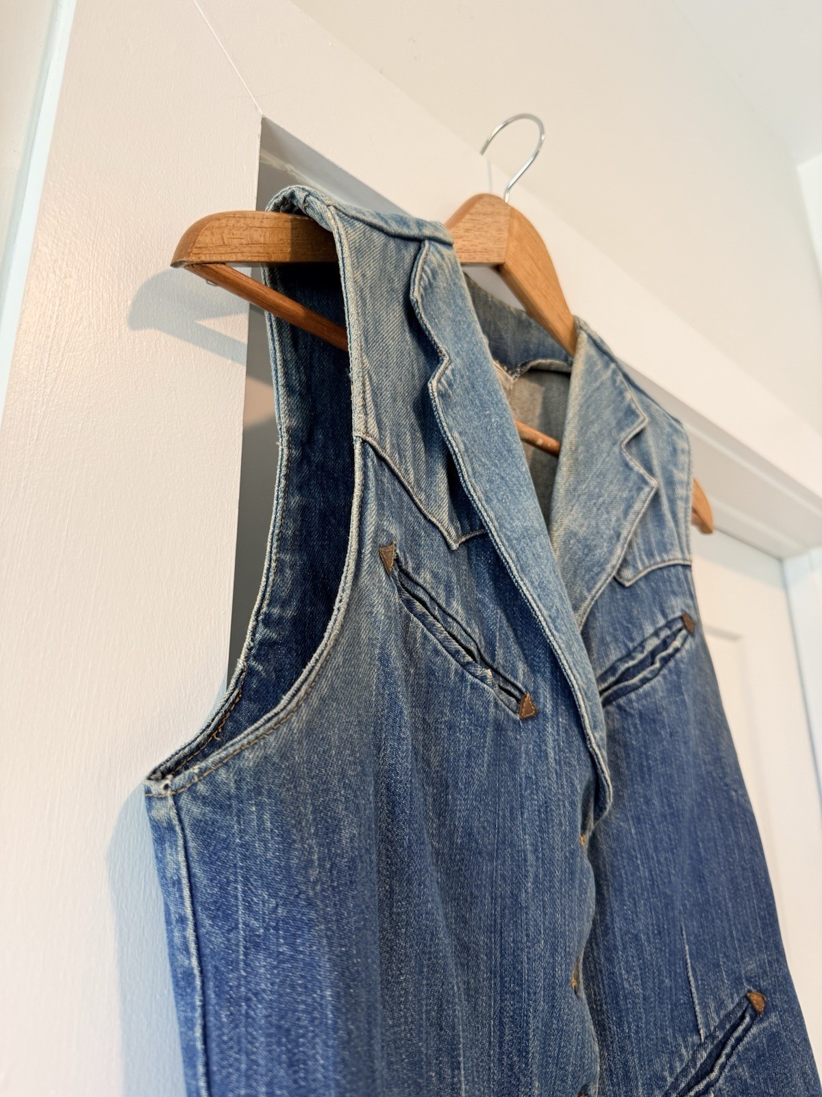Vintage 70s Ralph Lauren Western Wear Denim Vest 1970s RRL Country Southwest USA