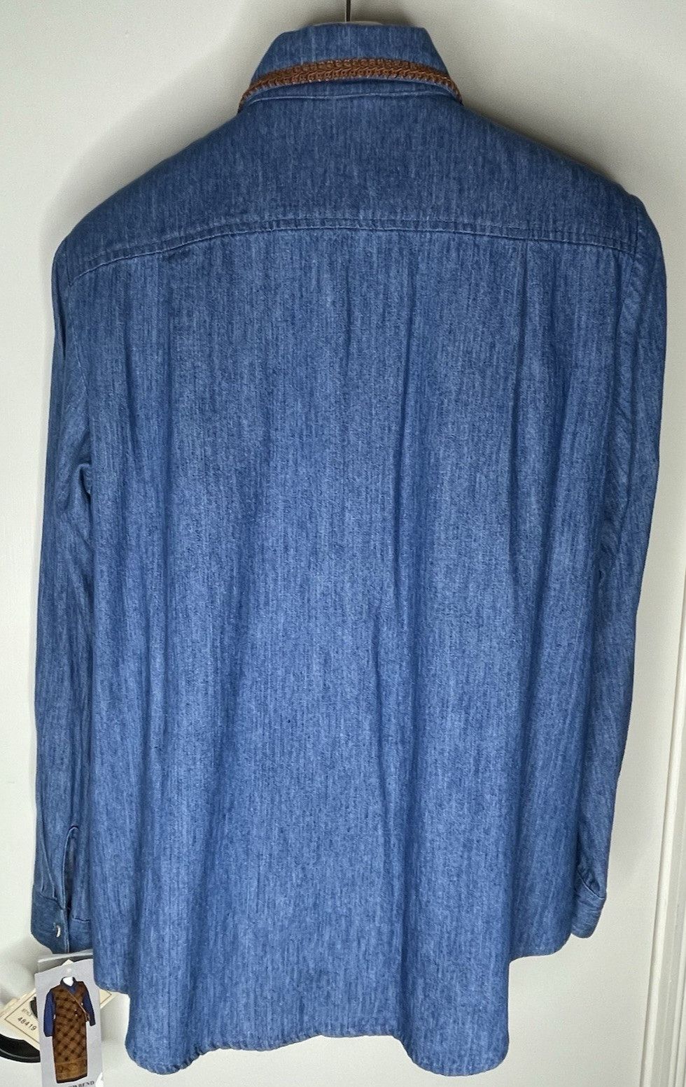 NOS Willowbend Medium Secretary L/S Blue Cotton Chambray Button Down Shirt