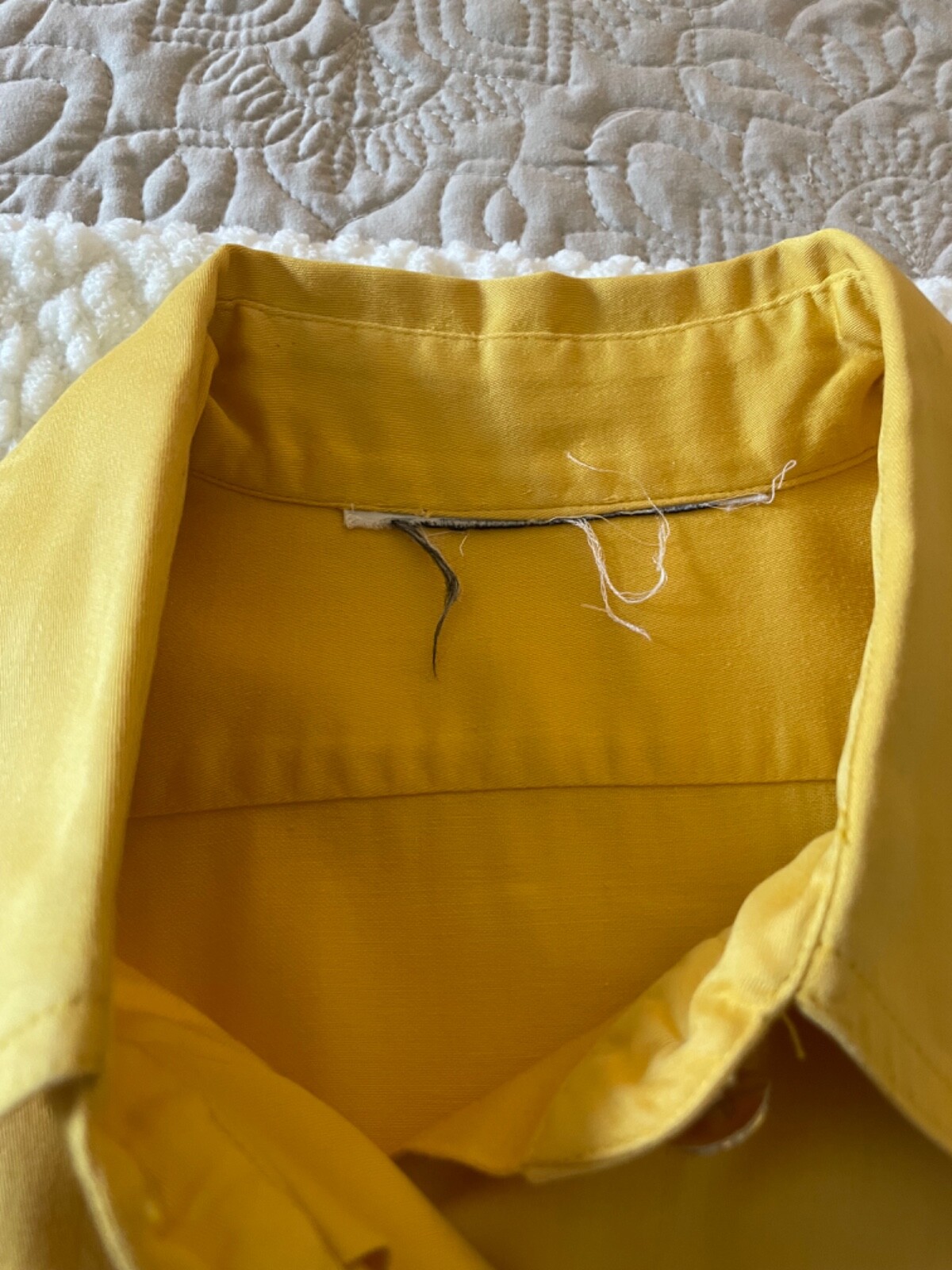 Rare Vintage Multi Motif French Wine Patches Designer Yellow Women’s Shirt – S