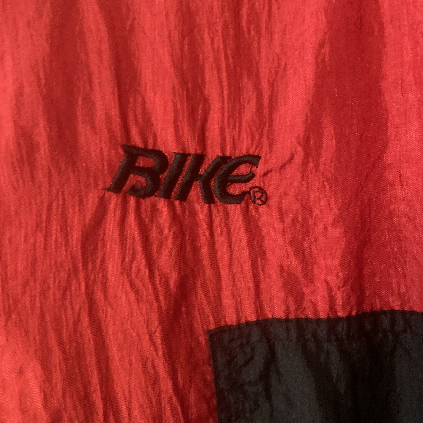 Vintage Track Suit Nylon Red Black Med Bike