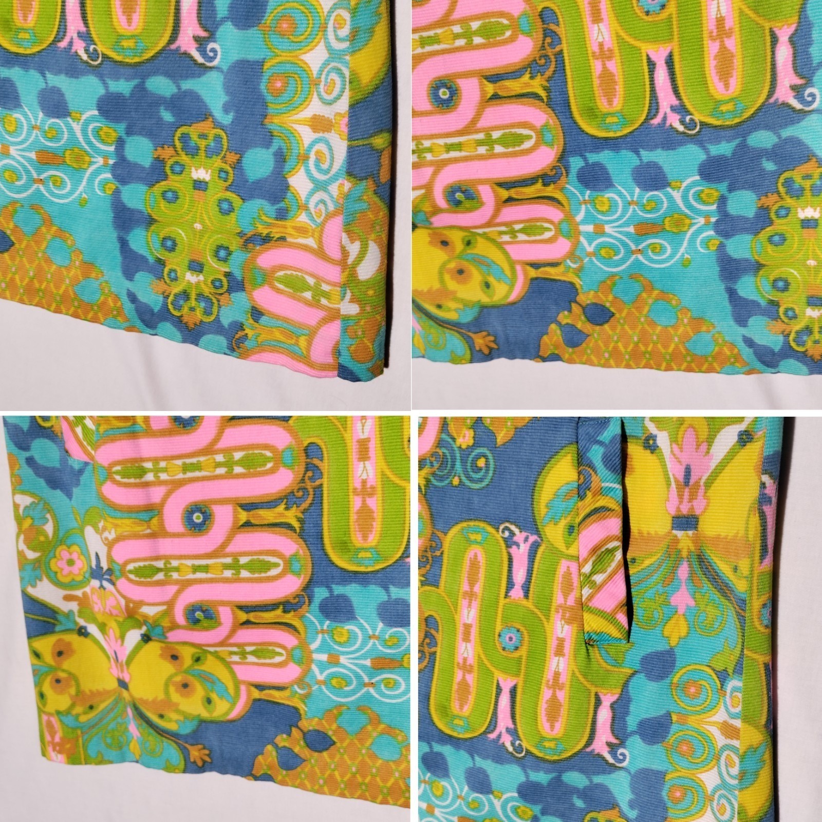 Tori Richard Hawaiian psychedelic 60s Multicolor Shift Dress Sz 12 Vtg