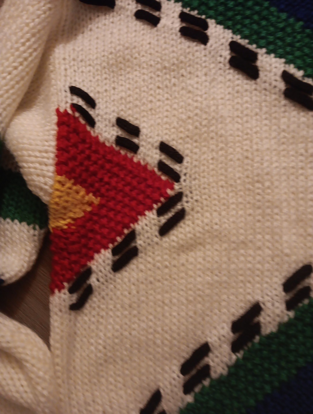 Vtg Pierre Cardin Sweater Med Multicolor Colorblock Abstract Chunky Knit Stripe