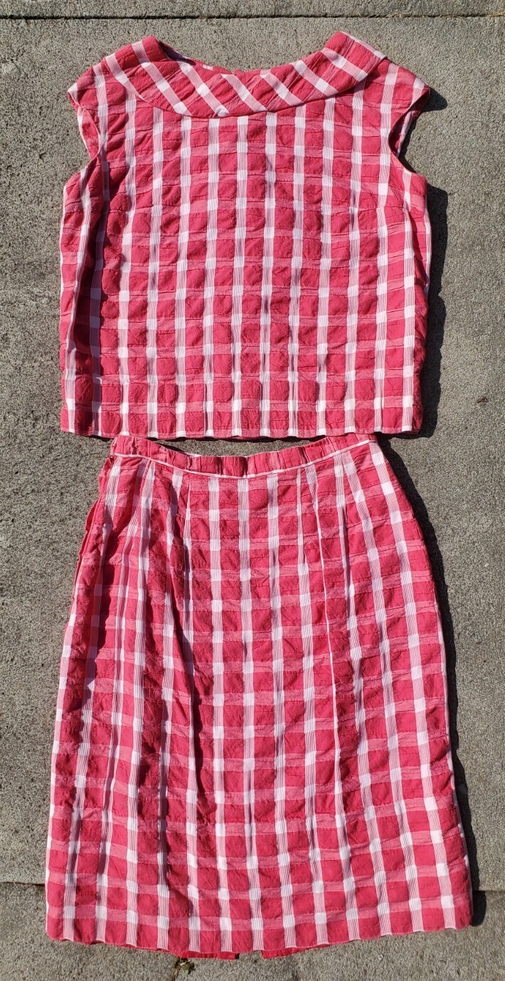 Vintage 1950’s Justin McCarty Sleeveless Play Set Top Skirt Set S