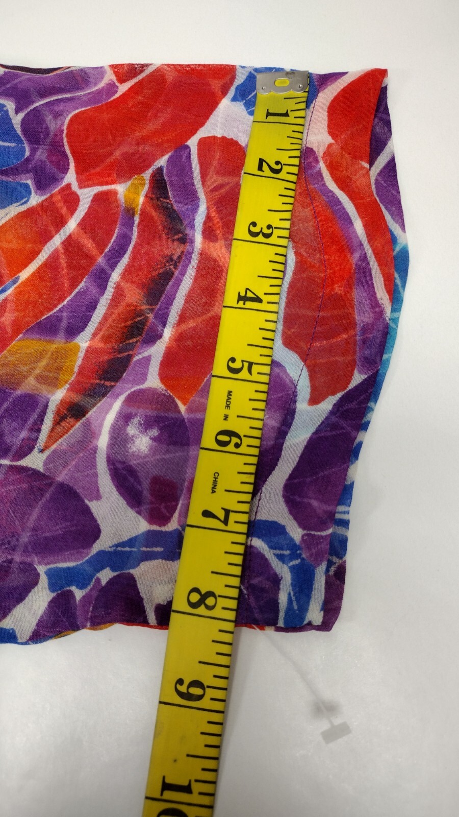 1990s Crop Style Short Sheer Shirt Unisex Purple Floral Rayon Tie Front GAY