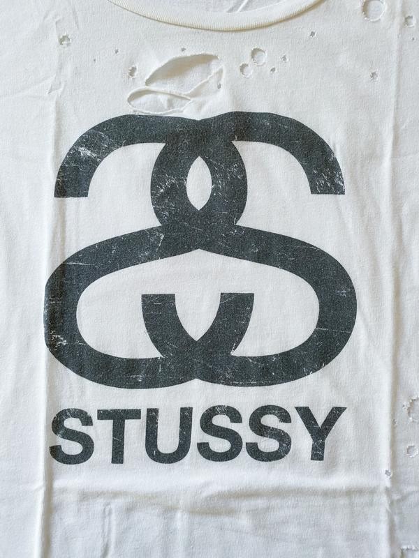 Vintage Stussy Women’s Distressed T-Shirt – Made in USA – Y2K , size M