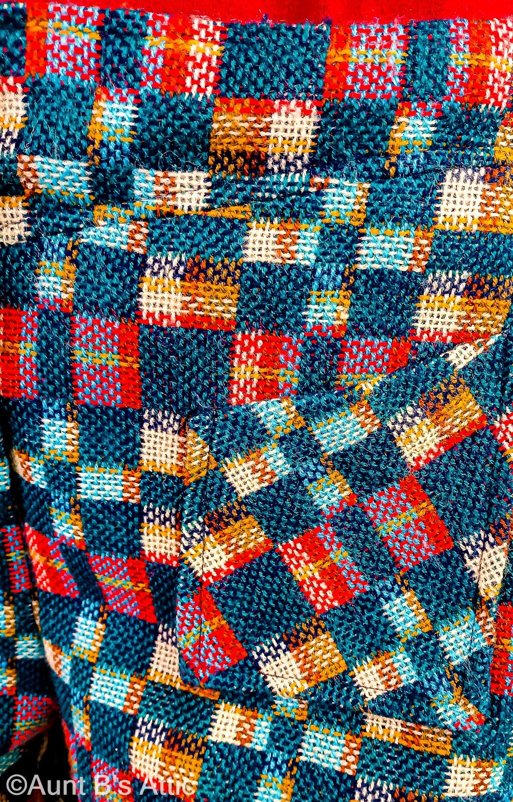 Vtg 60s-70s Raisa Ladies Multi Color Woven Acrylic Plaid Hip Hugger Pants VTG 16