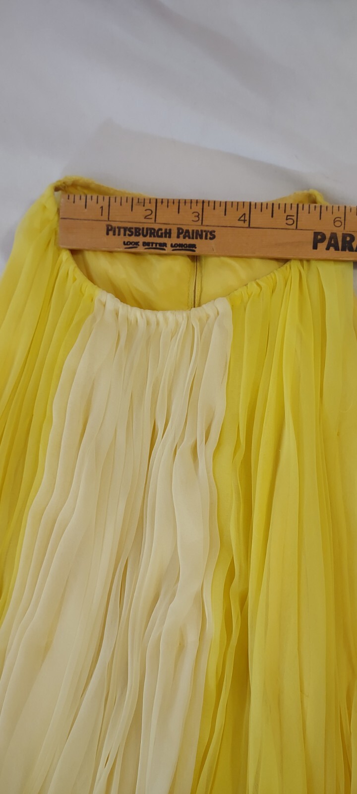 Vintage Kiki Hart NY Two Tone Yellow Chiffon Gown W Trailing Cape Grace Kelly