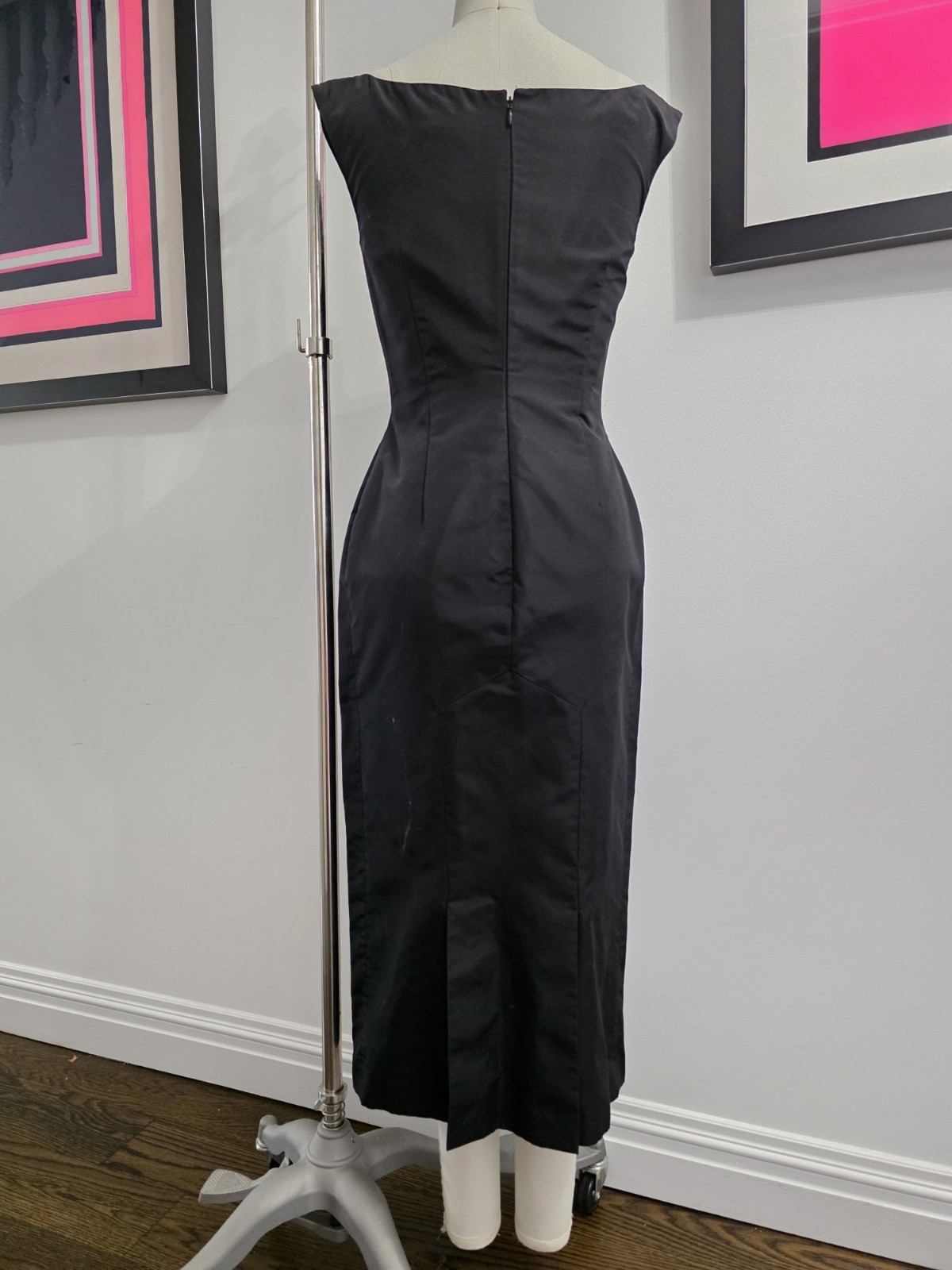 Rare Vintage Alexander McQueen A/W 2005 Black Sheath Silk Wiggle Dress IT42 NWT