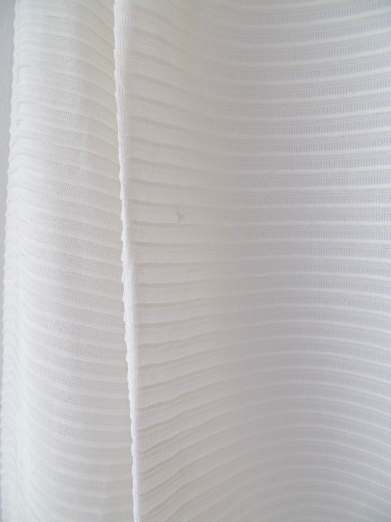 Vintage 40s 60s Mister PePe Ribbed Off White Cascade Ruffle Ascot Top S XS
