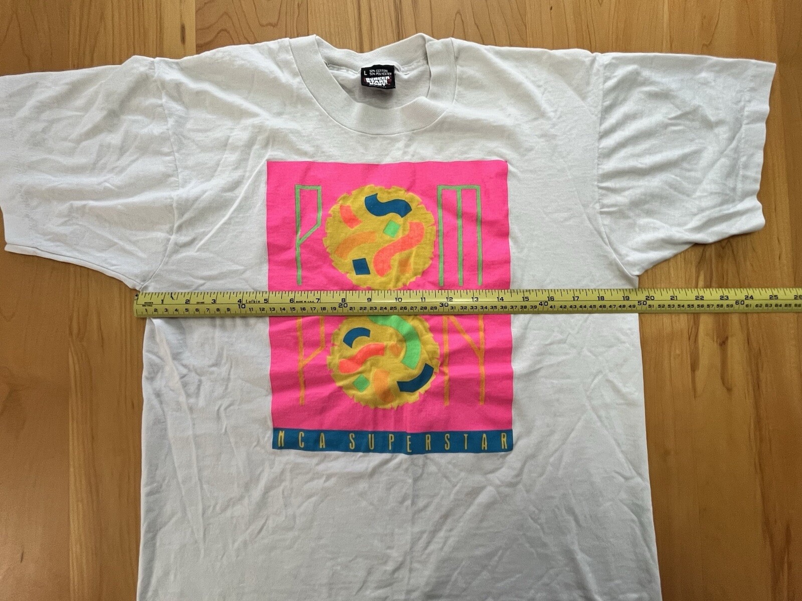 Vintage 90’s Cheerleader White T-Shirt Womens Large Retro Cool Pom Pom