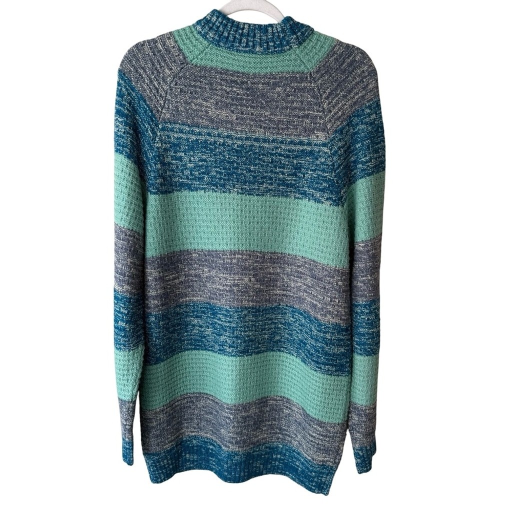 Reclaimed Vintage Teal and Gray Knit Sweater Size XS Vintage 90s Retro Cozy