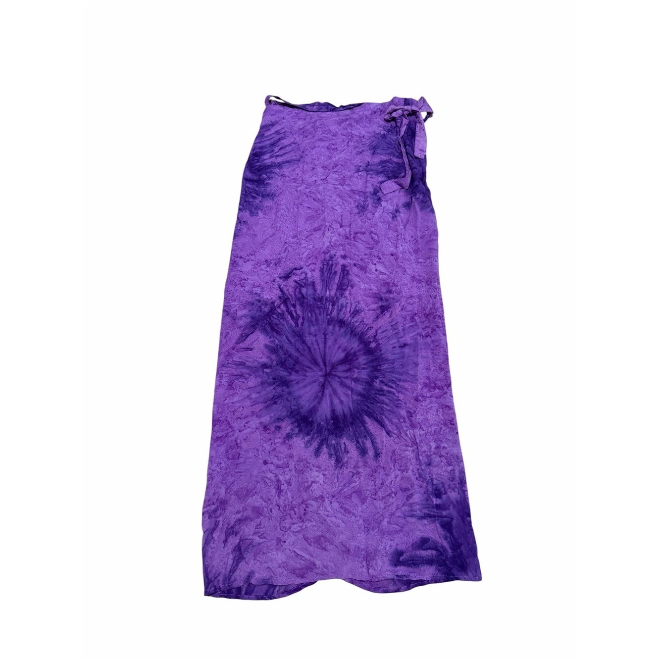 Vintage Surf Style Wrap Skirt/Sarong | 100% Rayon | Purple Tie-Dye