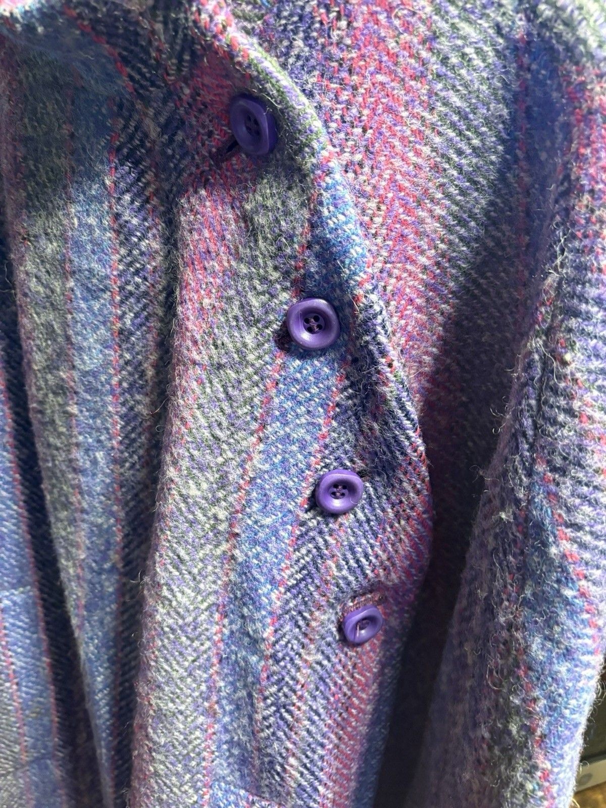 Vintage Purple Full Length Jimmy Hourihan 100% Wool Cape With Pockets