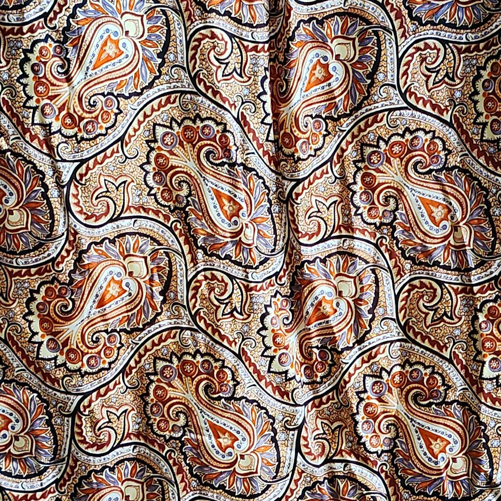 Vintage Rabbit Fur Coat w/ Raccoon Fur Collar & Trim Paisley Lining 41″ -AS IS-