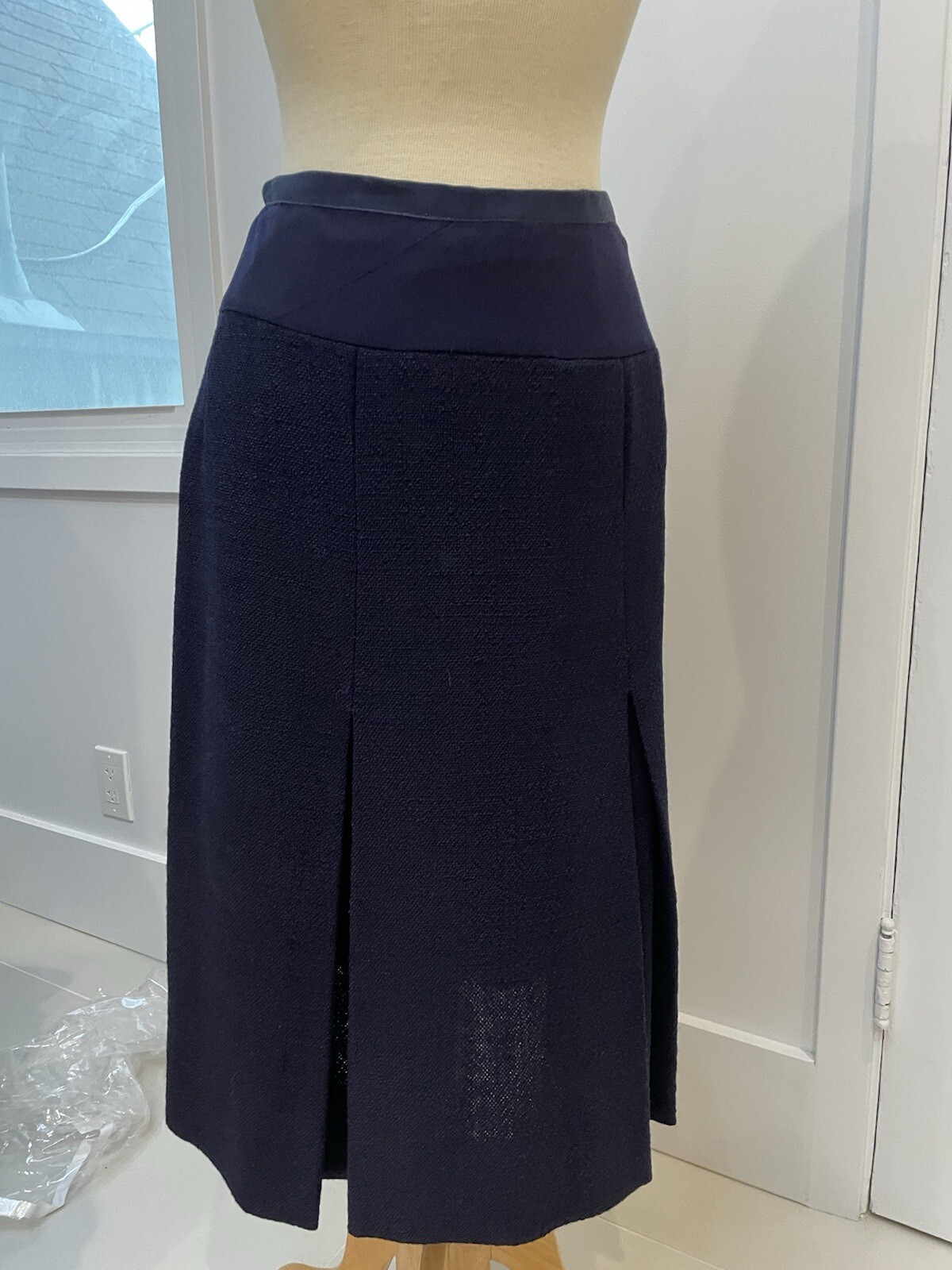 Vintage 1950’s CRISTOBAL BALENCIAGA Couture DB Navy Tweed Jacket Skirt Suit