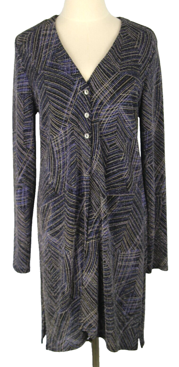 Vintage Rabbit Designer Dressy Glitter Cardigan Holiday Three Button Front SZ 16