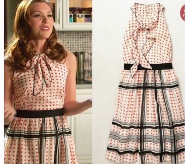 Vintage Anthropologie Maeve Star Turn Dress 4 6 S 2007 Tie Neck Sold Out Rare