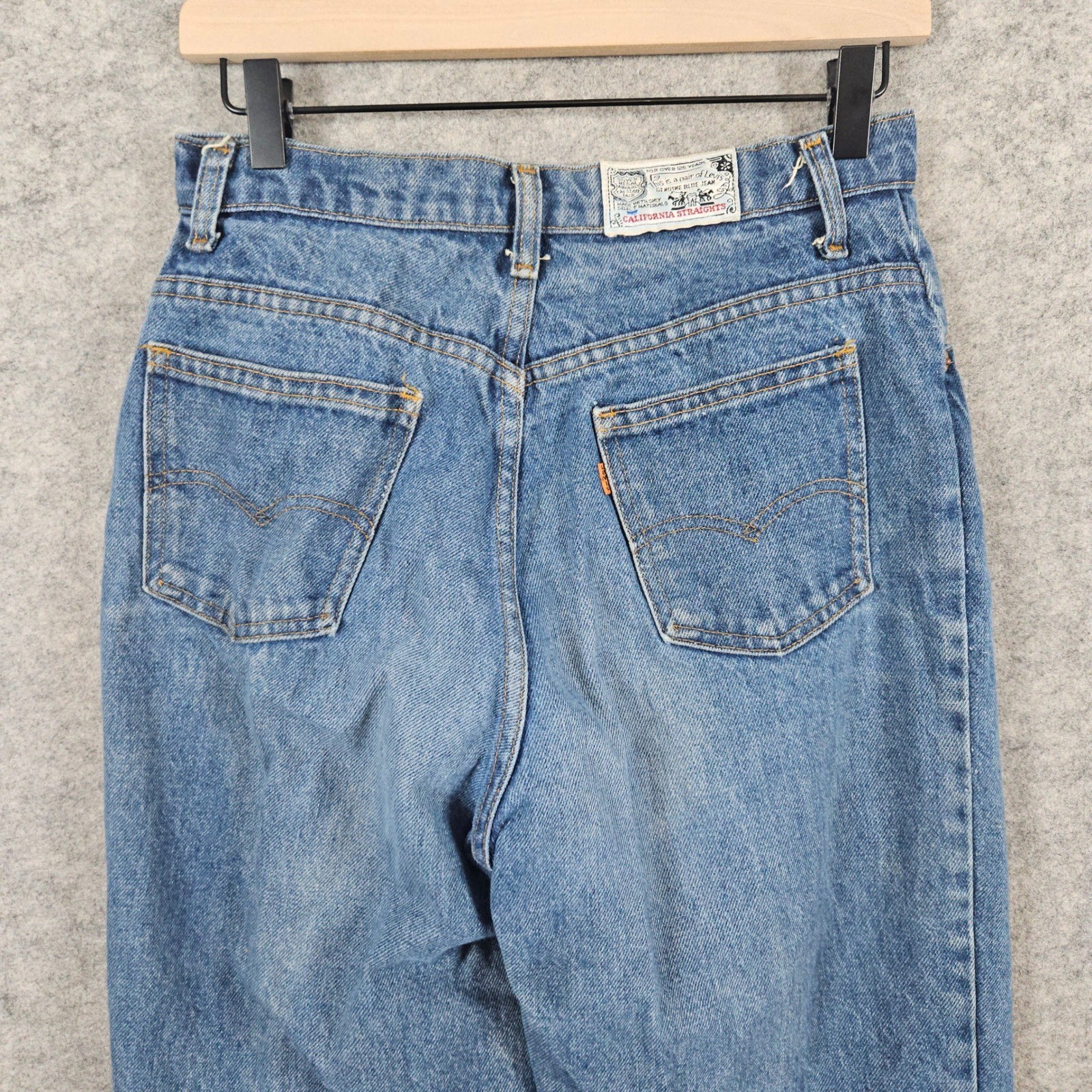 Vintage Levis California Straights Jeans Women’s High Waist Denim 27×34 ZIPPER