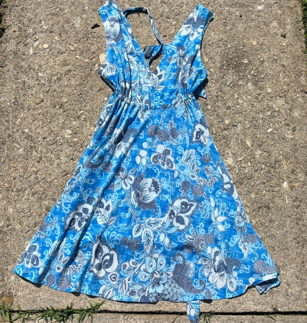 VTG 60s Lord & Taylor Sun Dress,cinched Waist floral Print.made Italy.medium