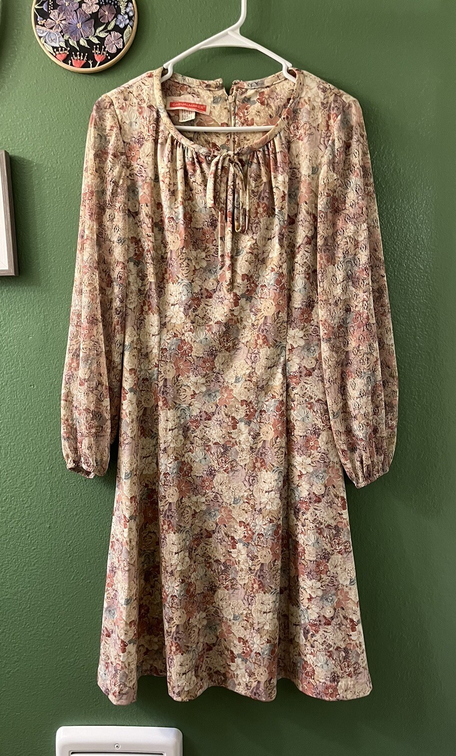 VTG 60s 70s Casualmaker Sy Frankyl Dress Womens Pink Floral Small