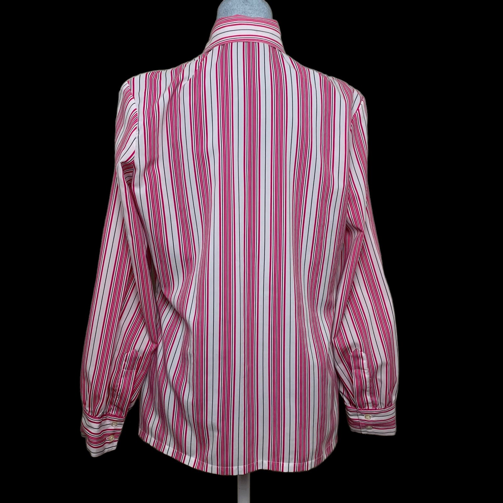 Vintage 90s Personal Womens Medium Pink Vertical Striped with Matching Tie Scarf