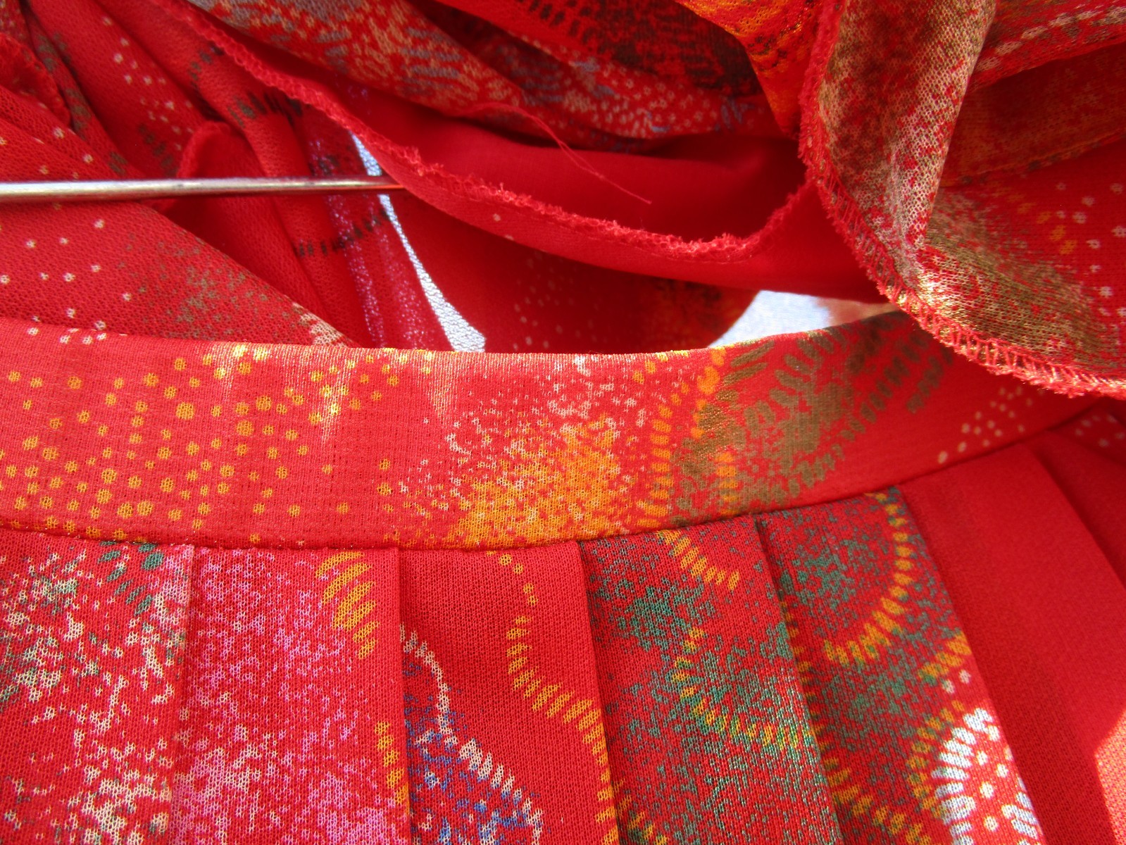 Vtg Wilroy Traveller NY Red/Multi Oriental Style Skirt Set Women’s Size 14 NOS