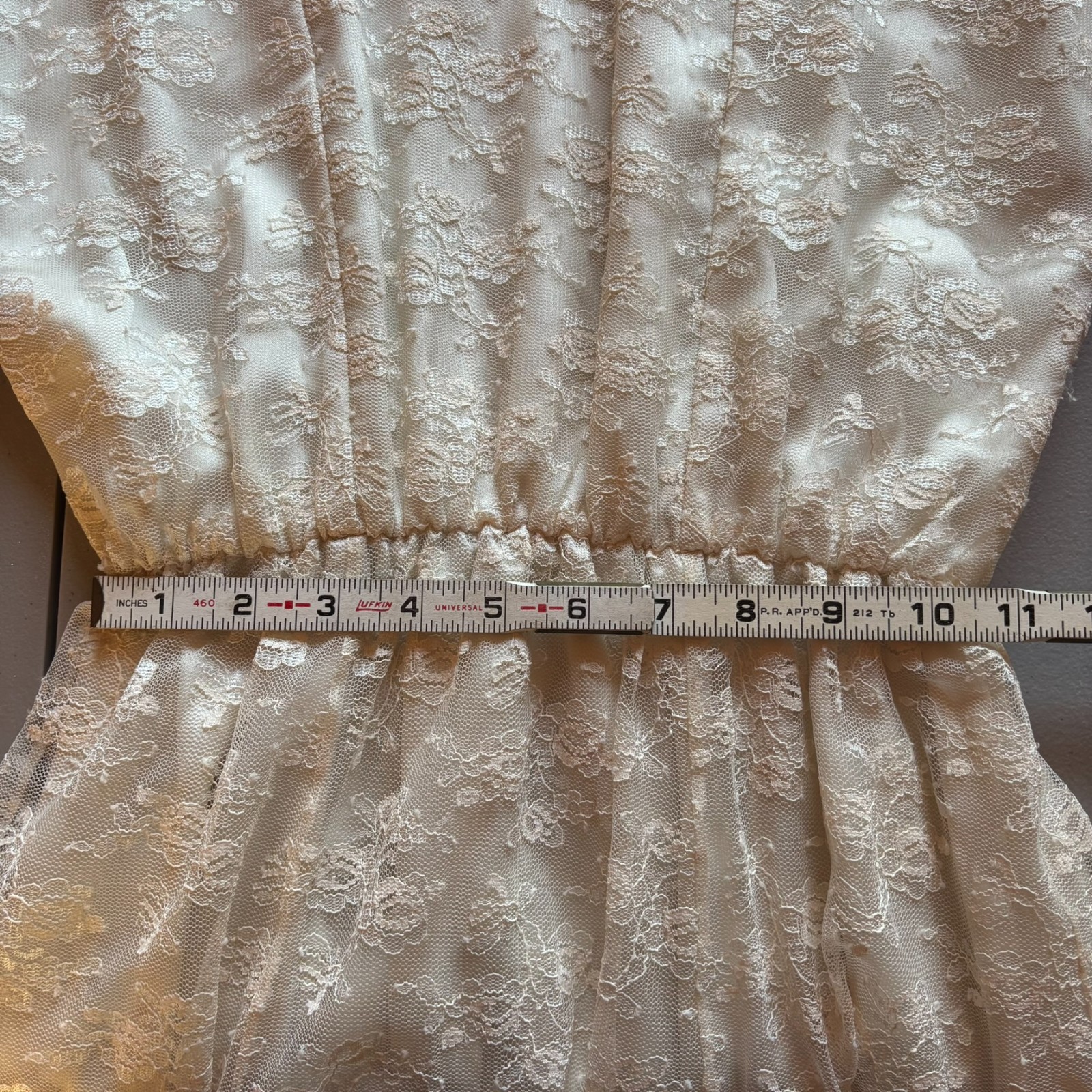 Vintage 1970s Handmade Wedding Dress Ivory Lace Edwardian Revival Cottagecore