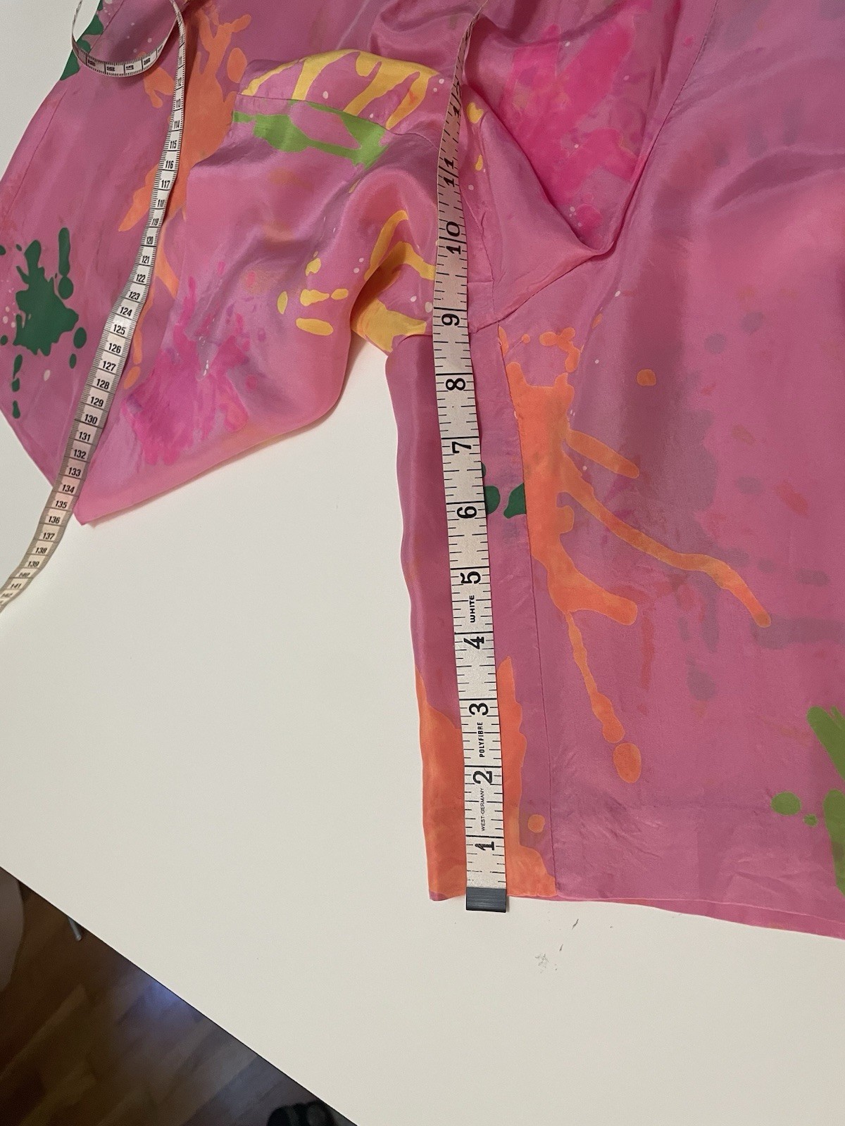 VTG 1980s 1990s High Waist Baggy Bermuda Paint Splatter Silk Short Tank Top Set
