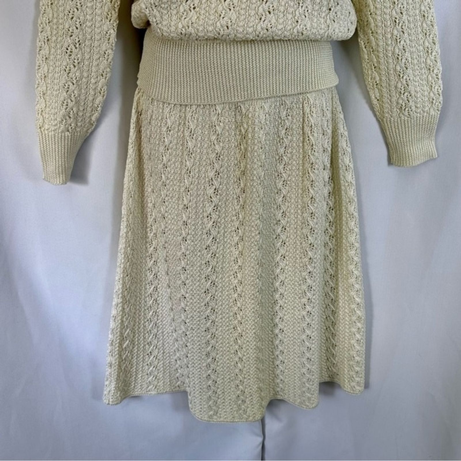 Vintage Vivanti Cottagecore Crochet Sweater Set 70’s Grandmacore