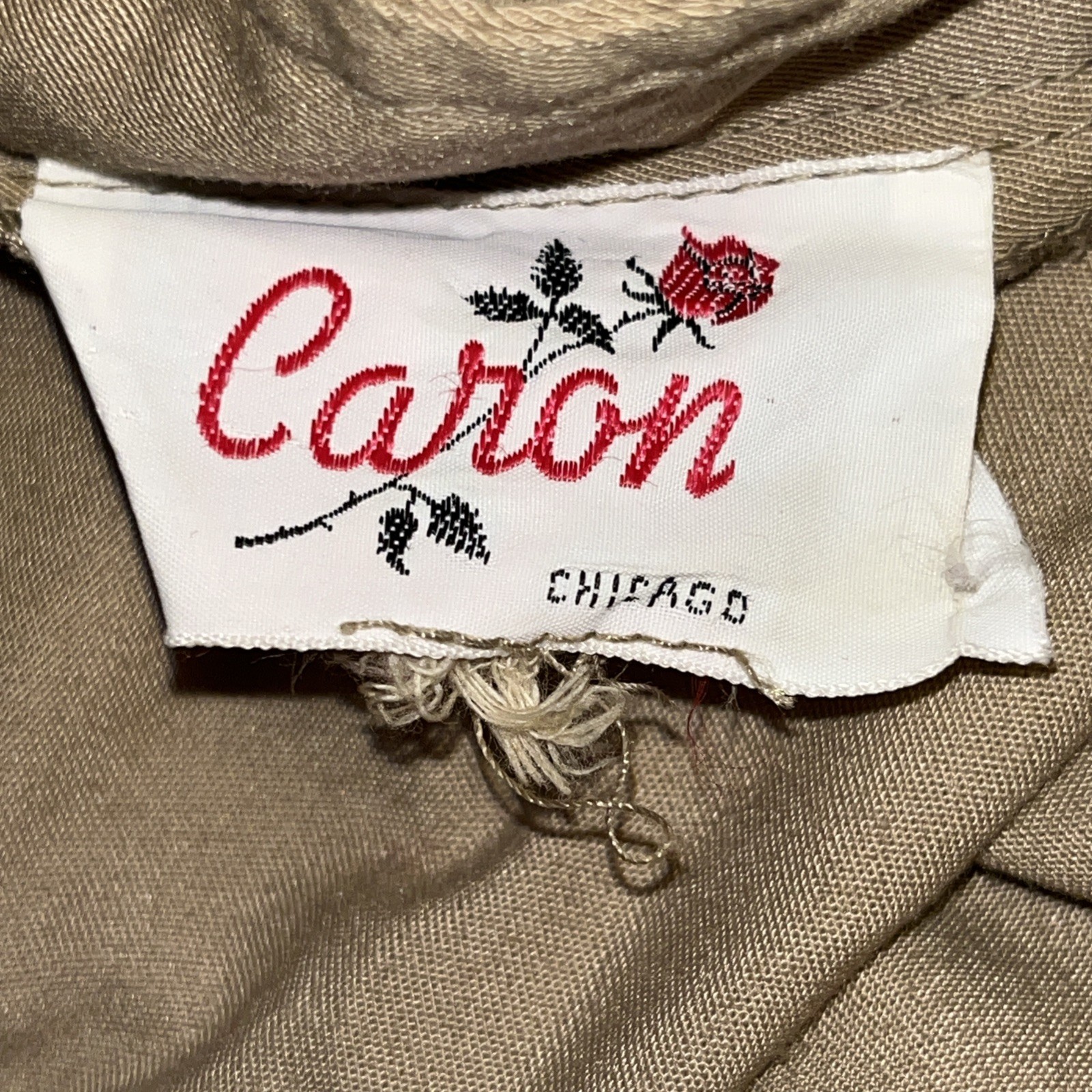 Caron Vintage Army Dress Beige Long Sleeve Pockets Mock Neck Medium Maxi Khaki