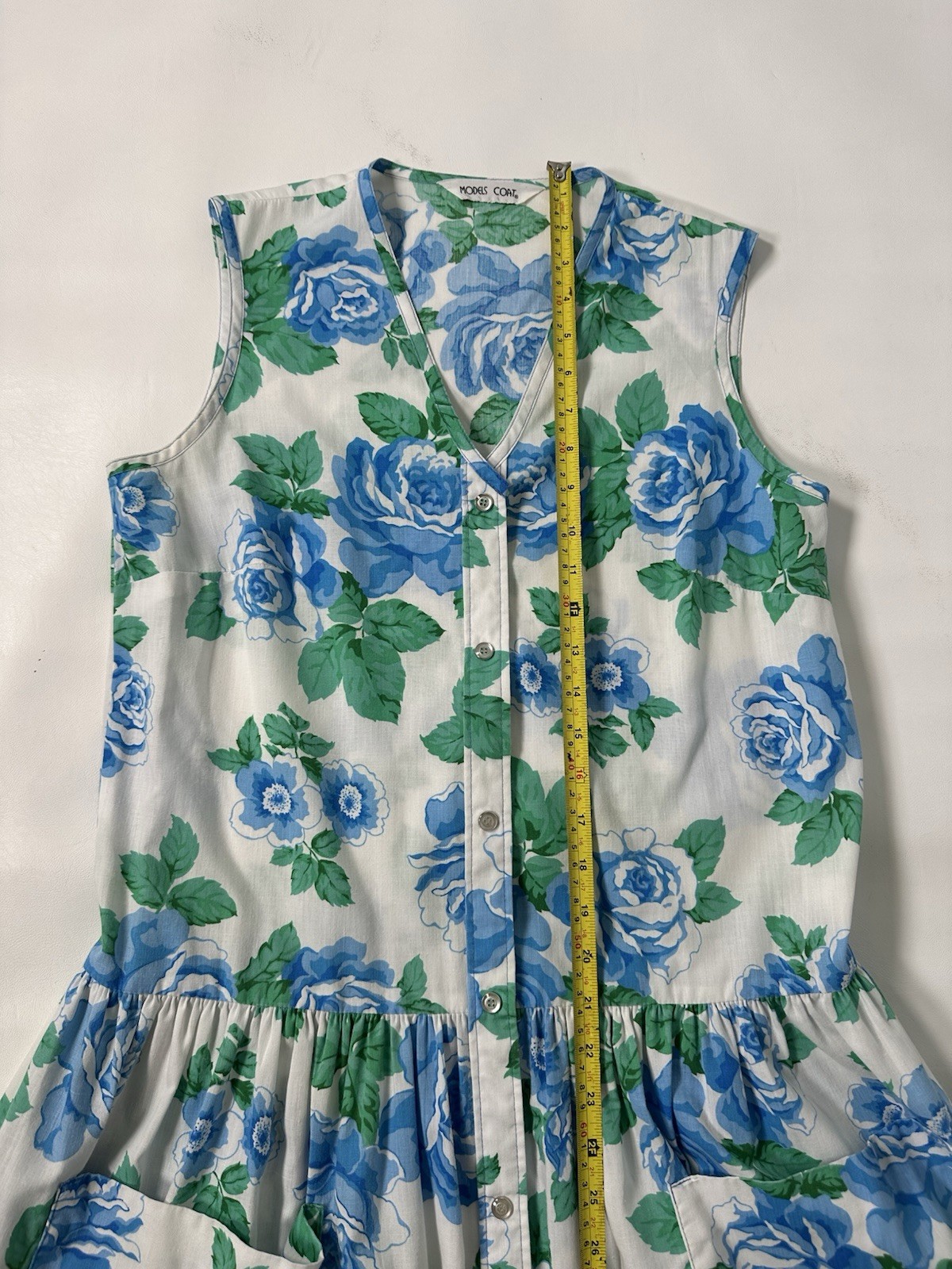 Models Coats Vintage Midi House Dress Size M Multi Color Floral Sleeveless Dress