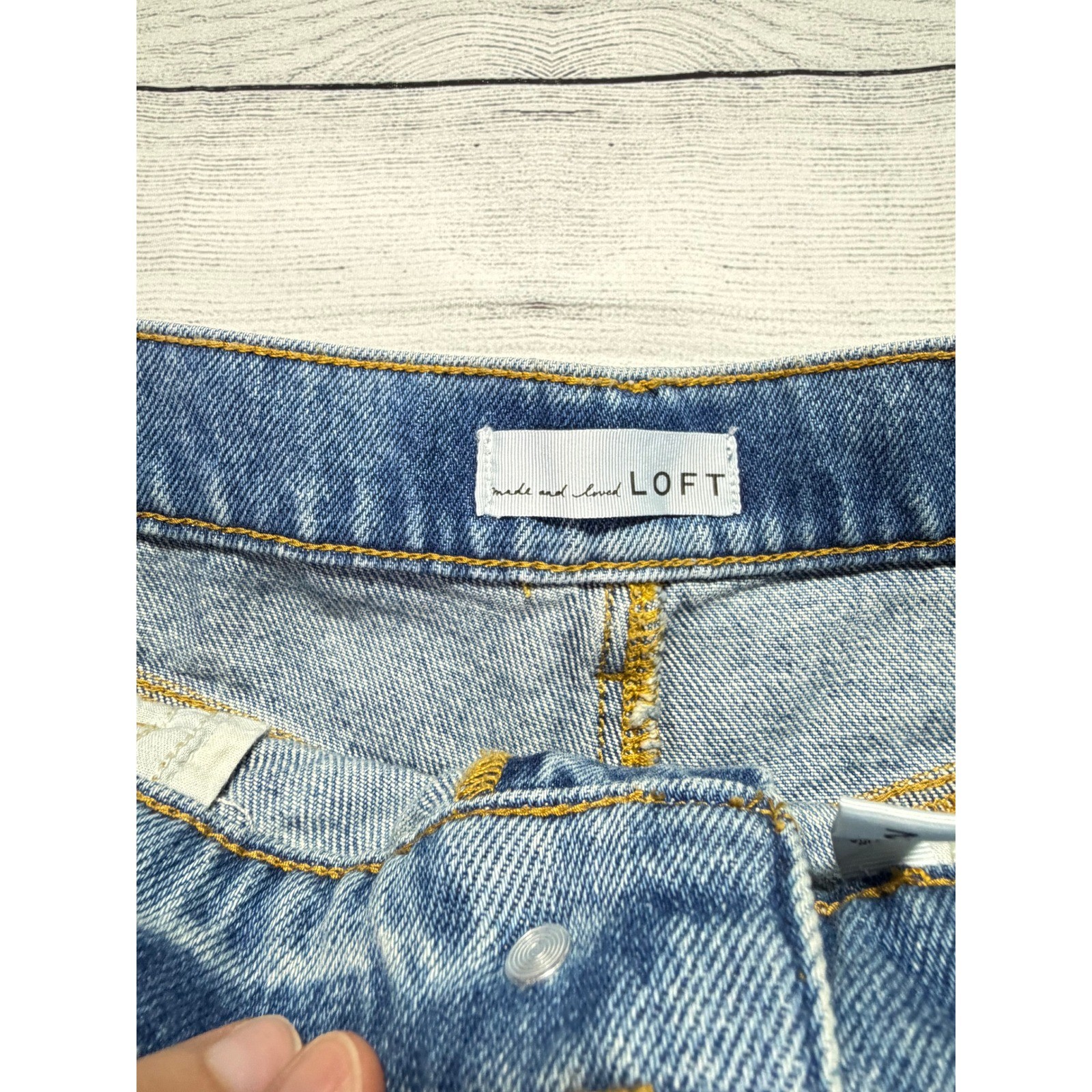 Loft A-line High Rise Denim Shorts Womens 26 Cotton Boho Casual Summer Chic