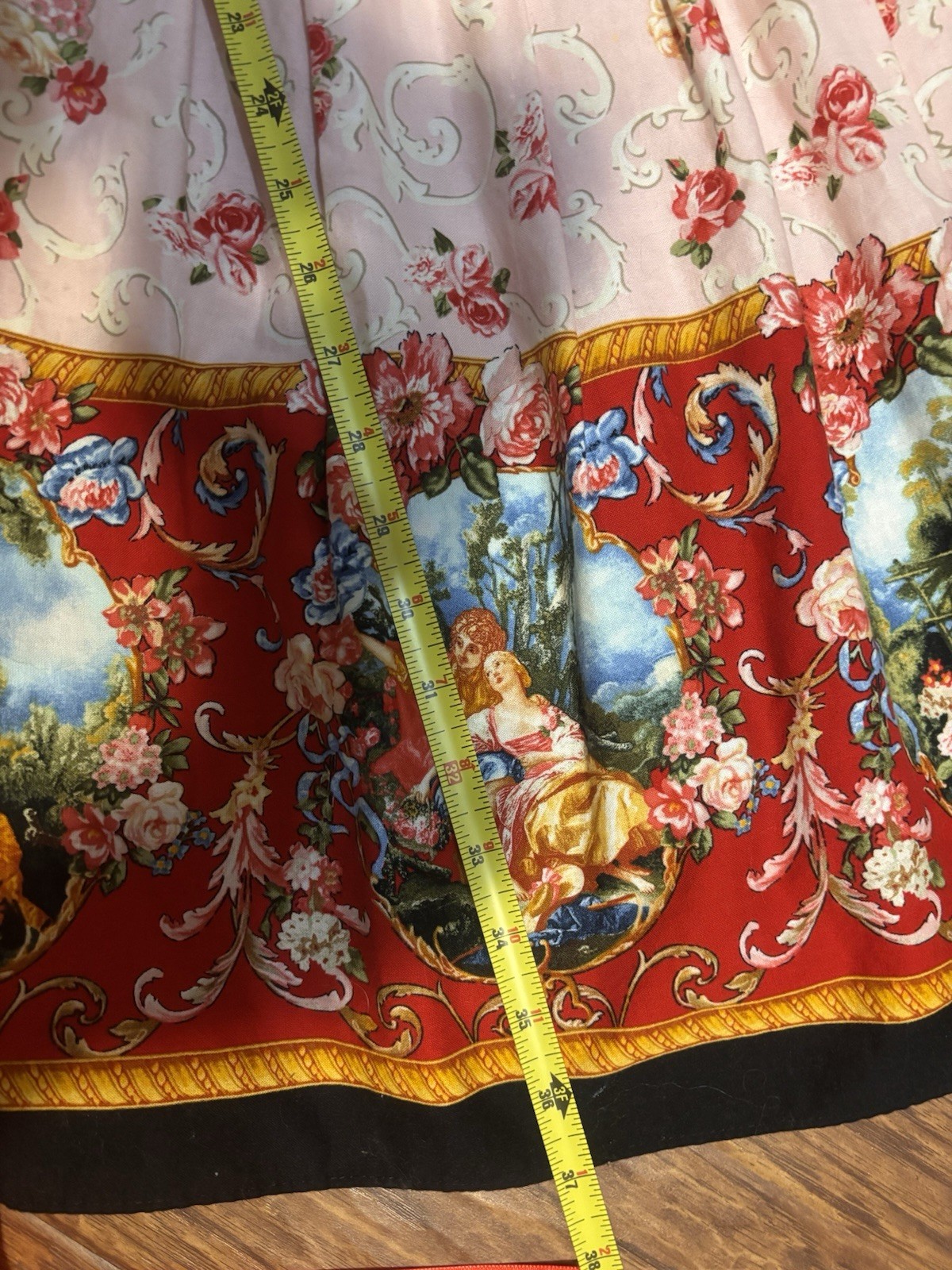 Bernie Dexter Women’s XL Dress Pin Up Fit Flare Renaissance Romance Manor Print