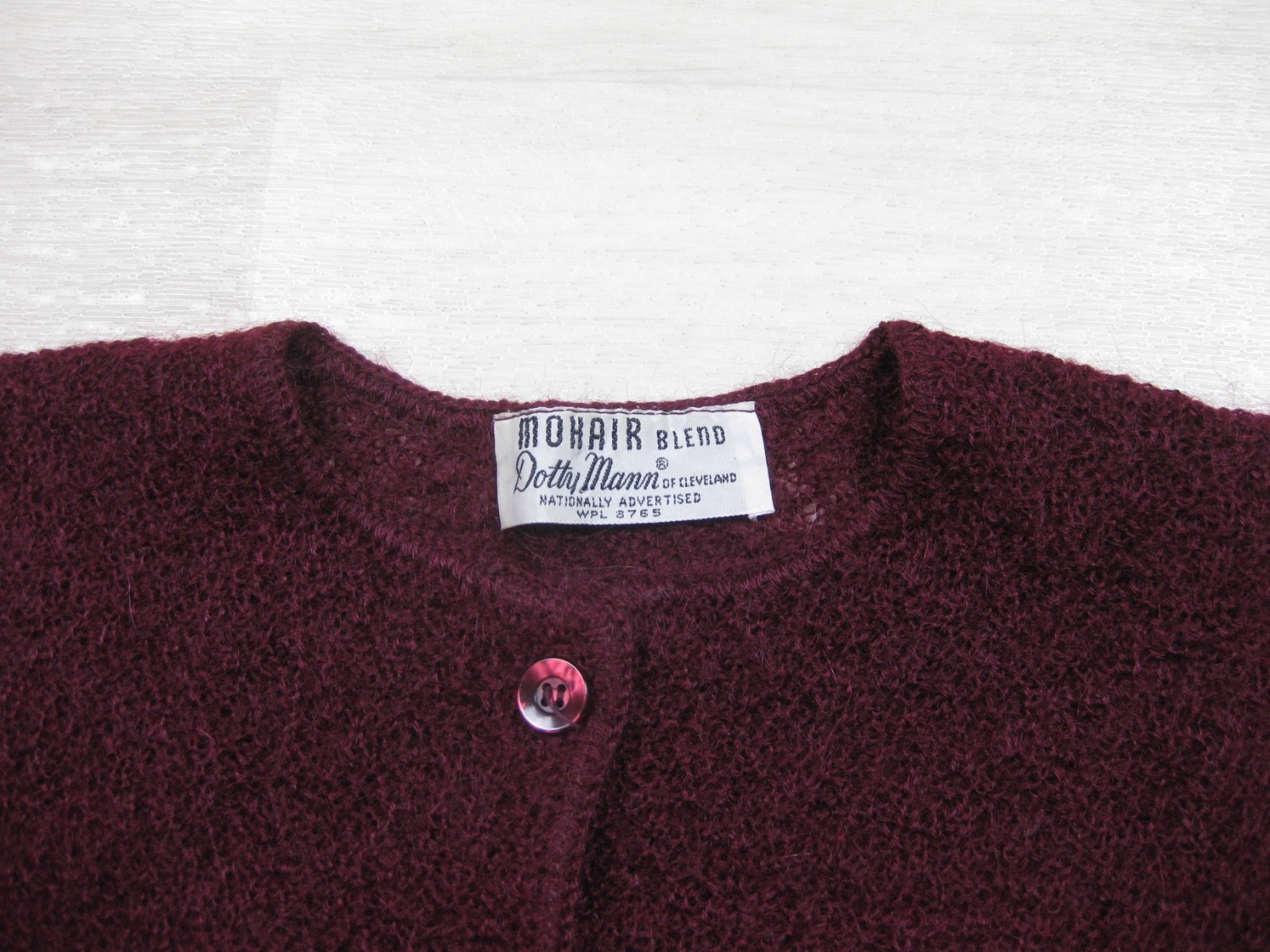 Vintage 50s Dotty Mann Mohair Blend Cardigan Sweater Womens (M) V Neck Grunge