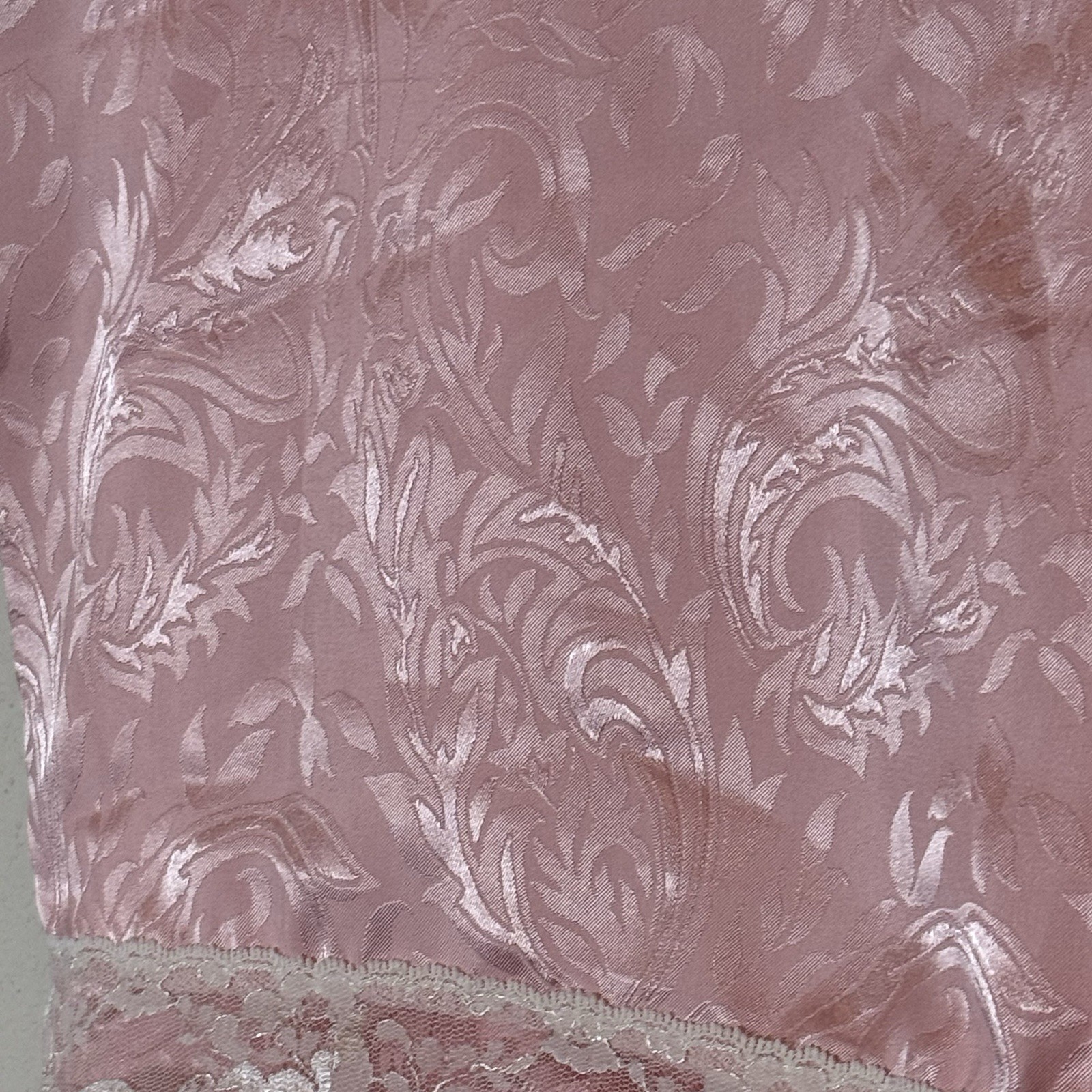 Vintage Lily of France Pink Satin Lace Pajama Set 2-Piece Sleepwear