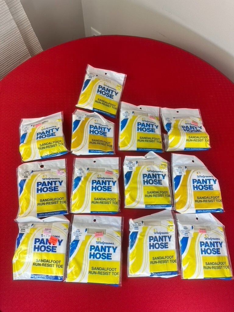 13 LOT Vintage Walgreens Panty Hose 5’5″-6’2″ Bone White Fashion Gift