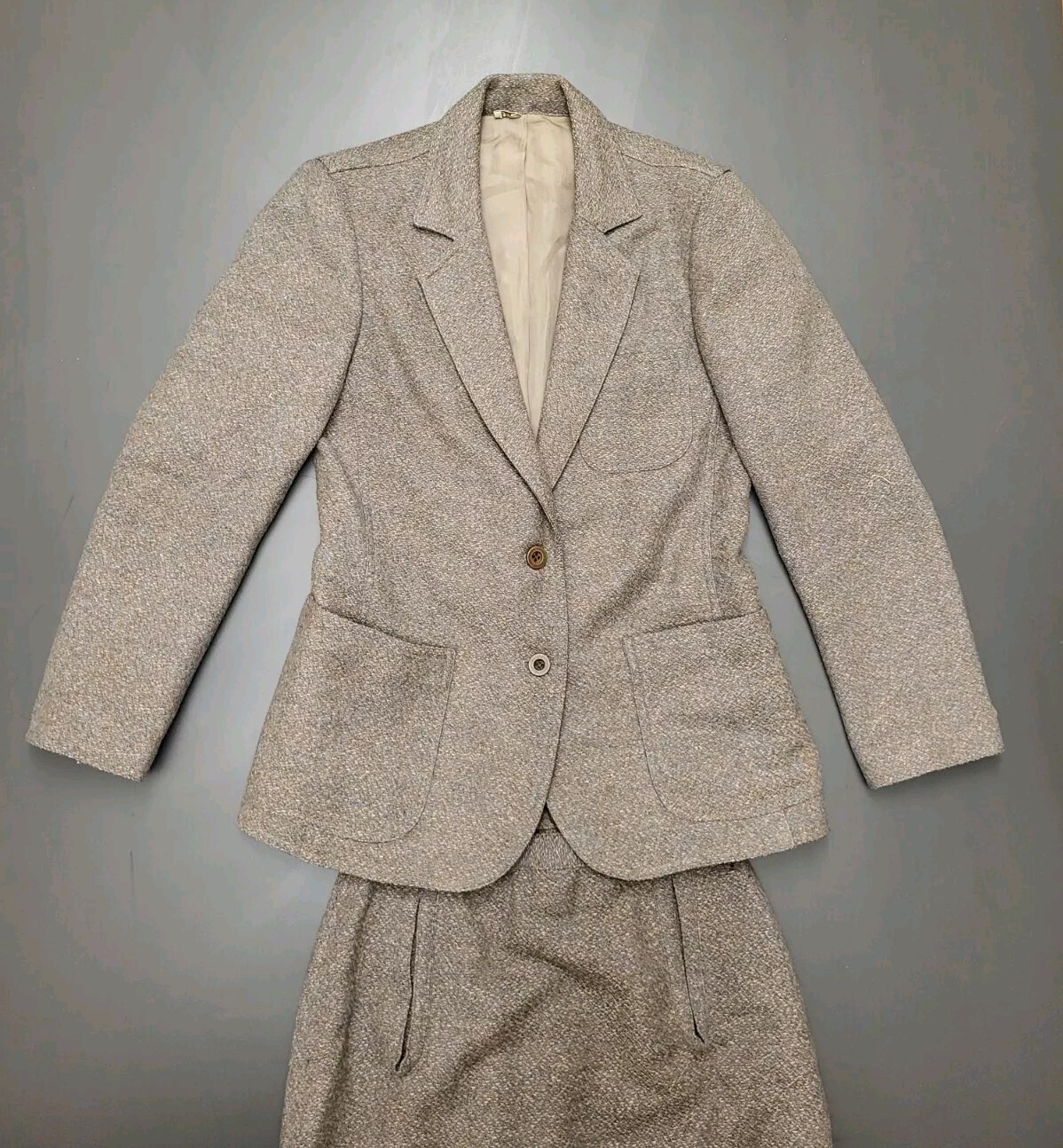Vintage Beene Bag Wool Suit Small Women’s Harris Tweed Sz 6 Geoffrey Beene