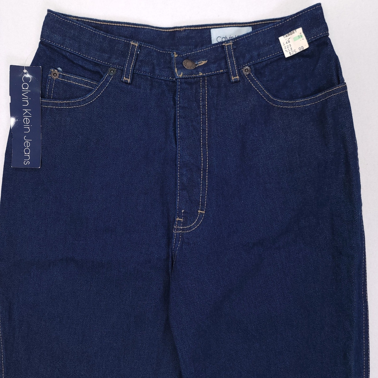 Deadstock Calvin Klein Womens High Waist Cigarette Leg Jeans Dark Wash USA 12