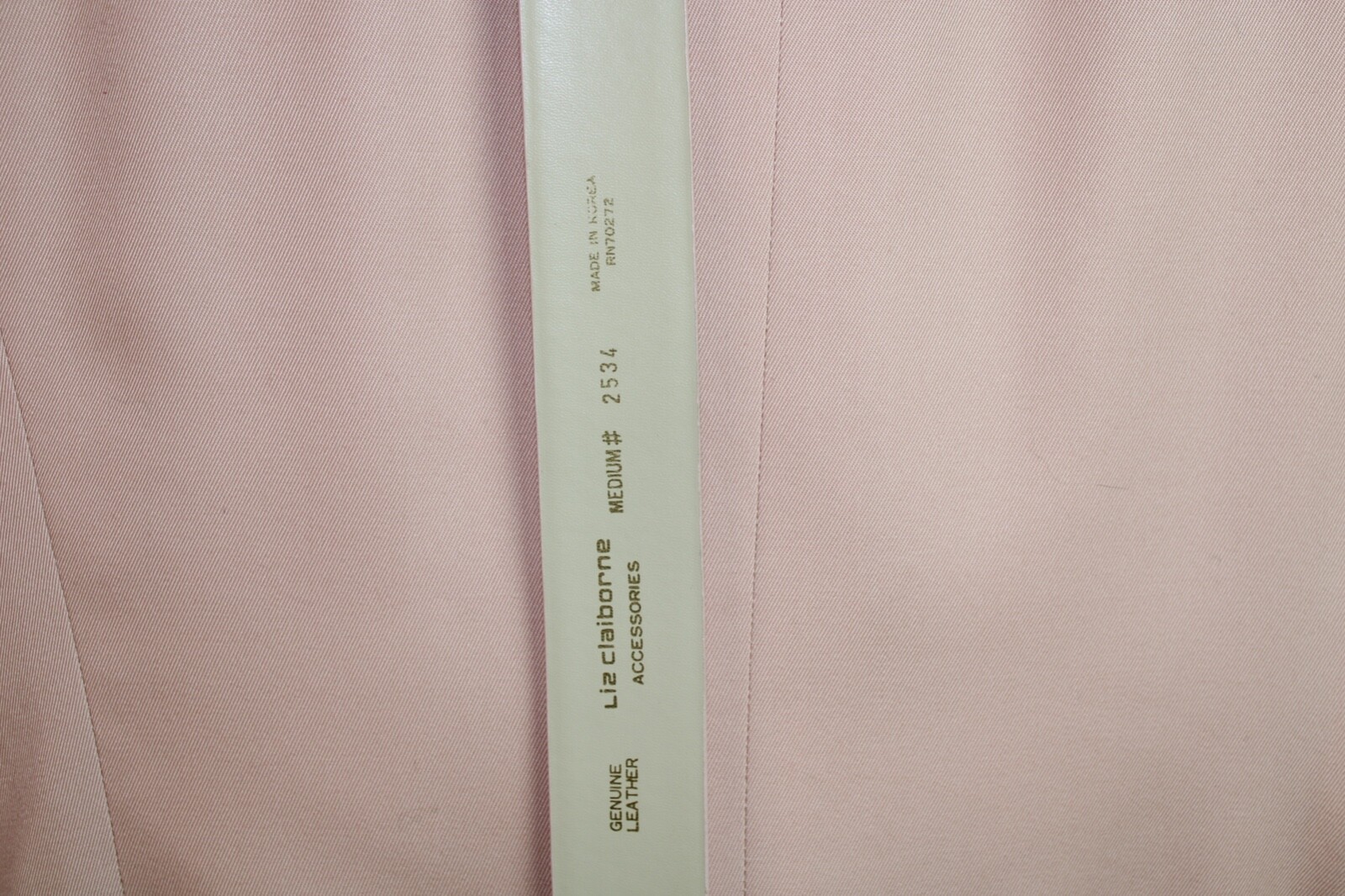 VTG 80s Liz Claiborne Collection Pink Twill Suit Set Jacket Pant Leather Belt 6