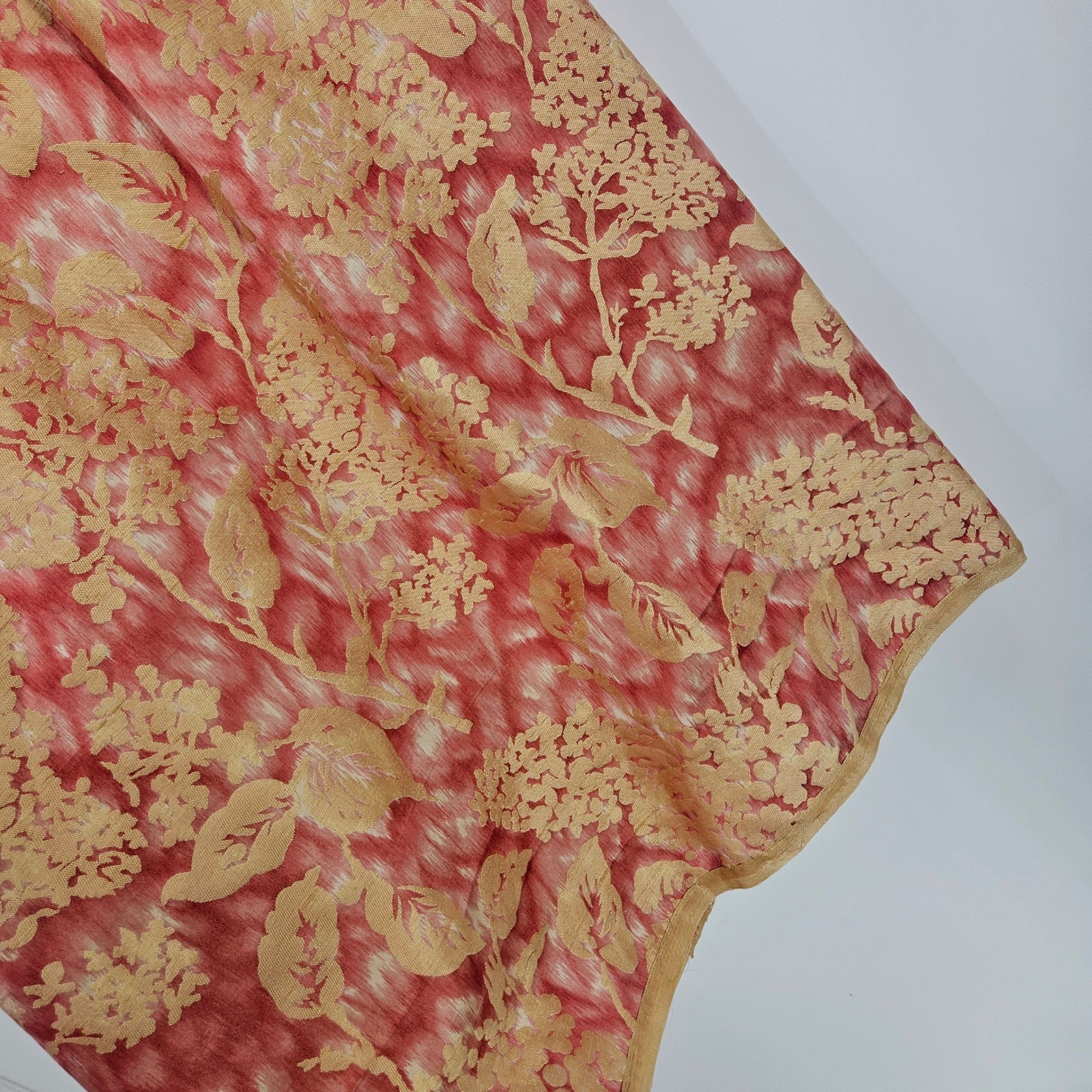 Vintage 1950s Mollie Parnis Dress Set Pink Gold Floral Brocade Office Mad Men XS