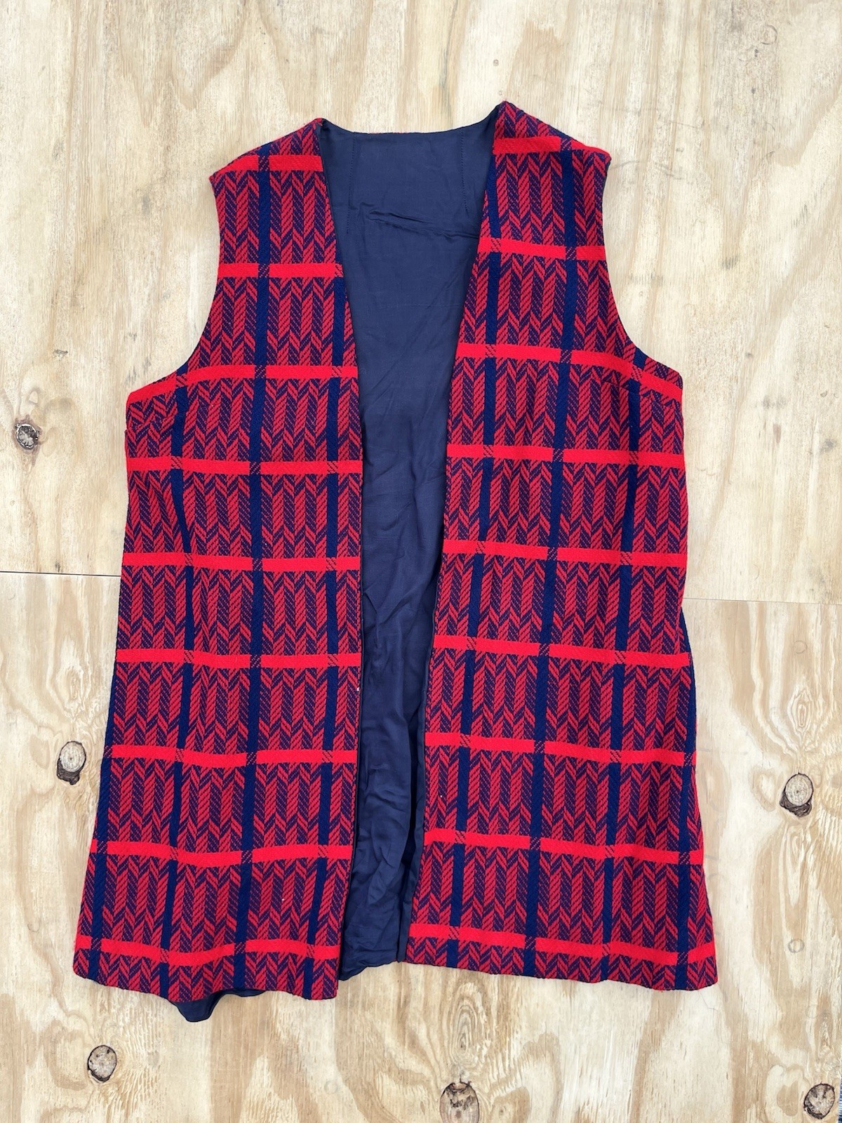 Vintage 60s 70s Vest Dress Top Hippy Boho Twill Knit Mod GoGo Disco Psychedelic