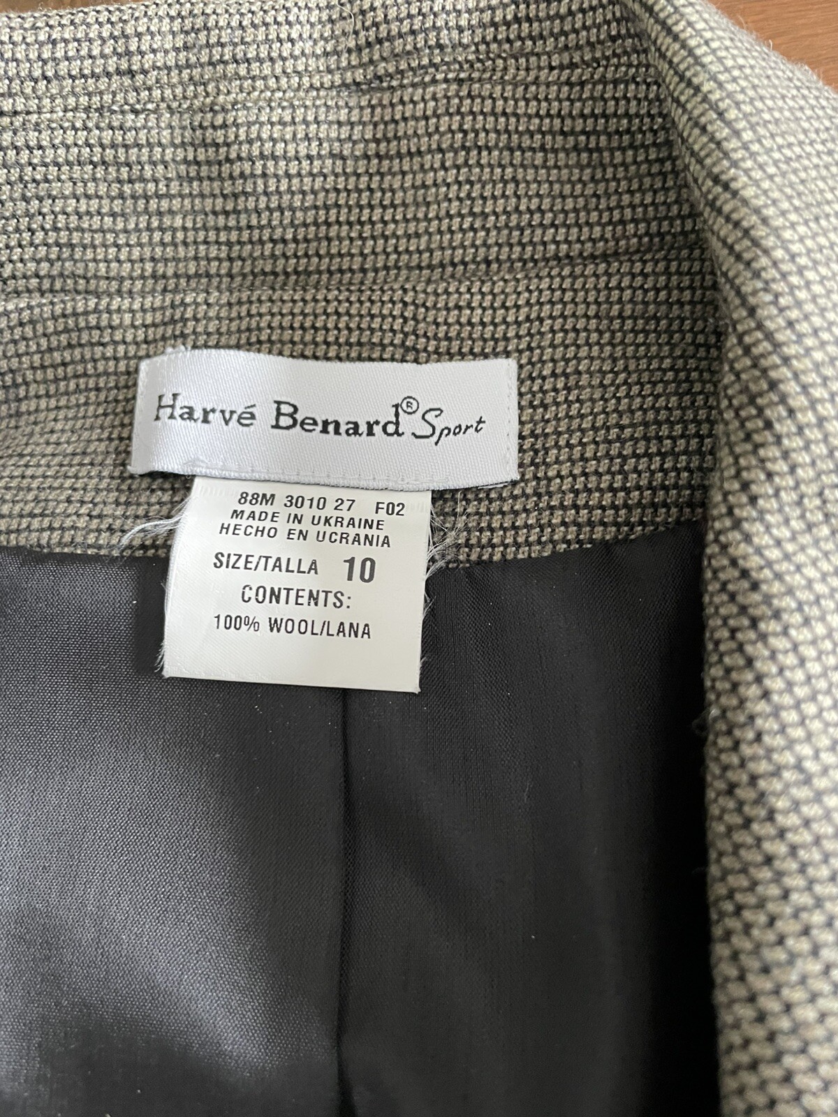 Harve Bernard Women’s Wool Hidden Button Blazer Vintage Jacket Sz 10 Gorgeous