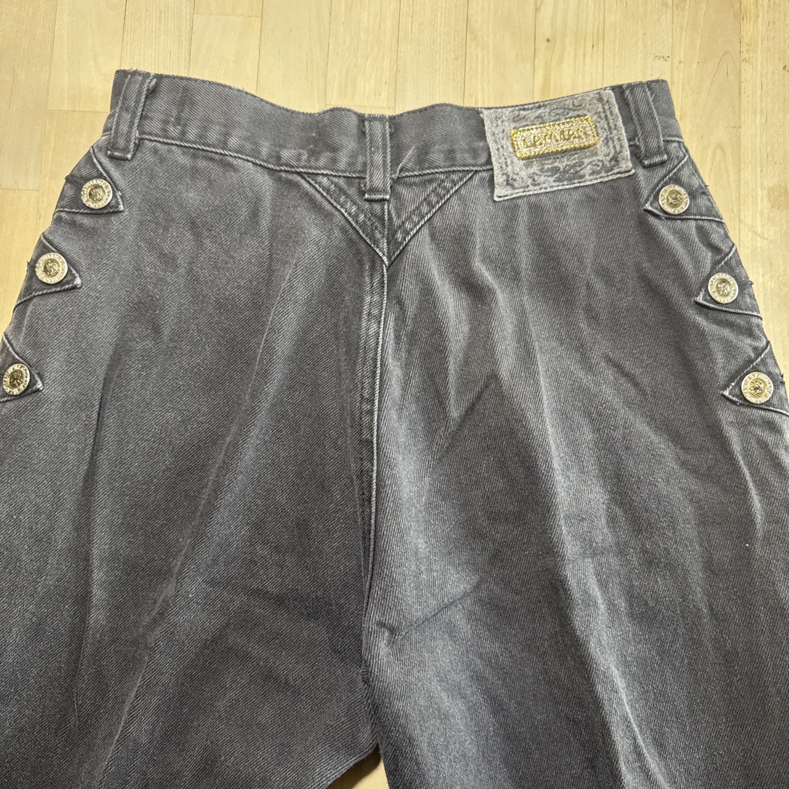 Vtg Lawman World Class Superior Fit High Waised Western Jeans Size 24×34 Black